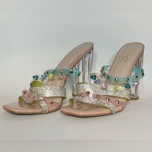 Rouge Helium Women's Multicolor Embellished Heels
